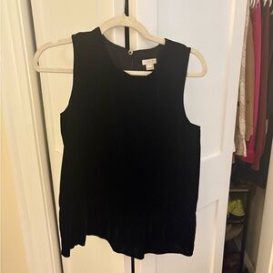 J. Crew Black Velvet Sleeveless Tank Top
